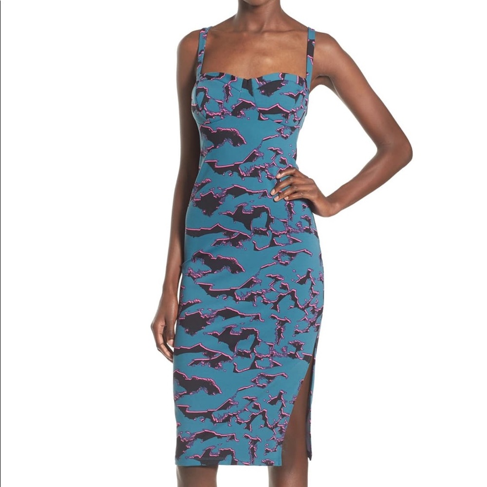 NWT Leith Tank 80s Print Backless Midi Dress